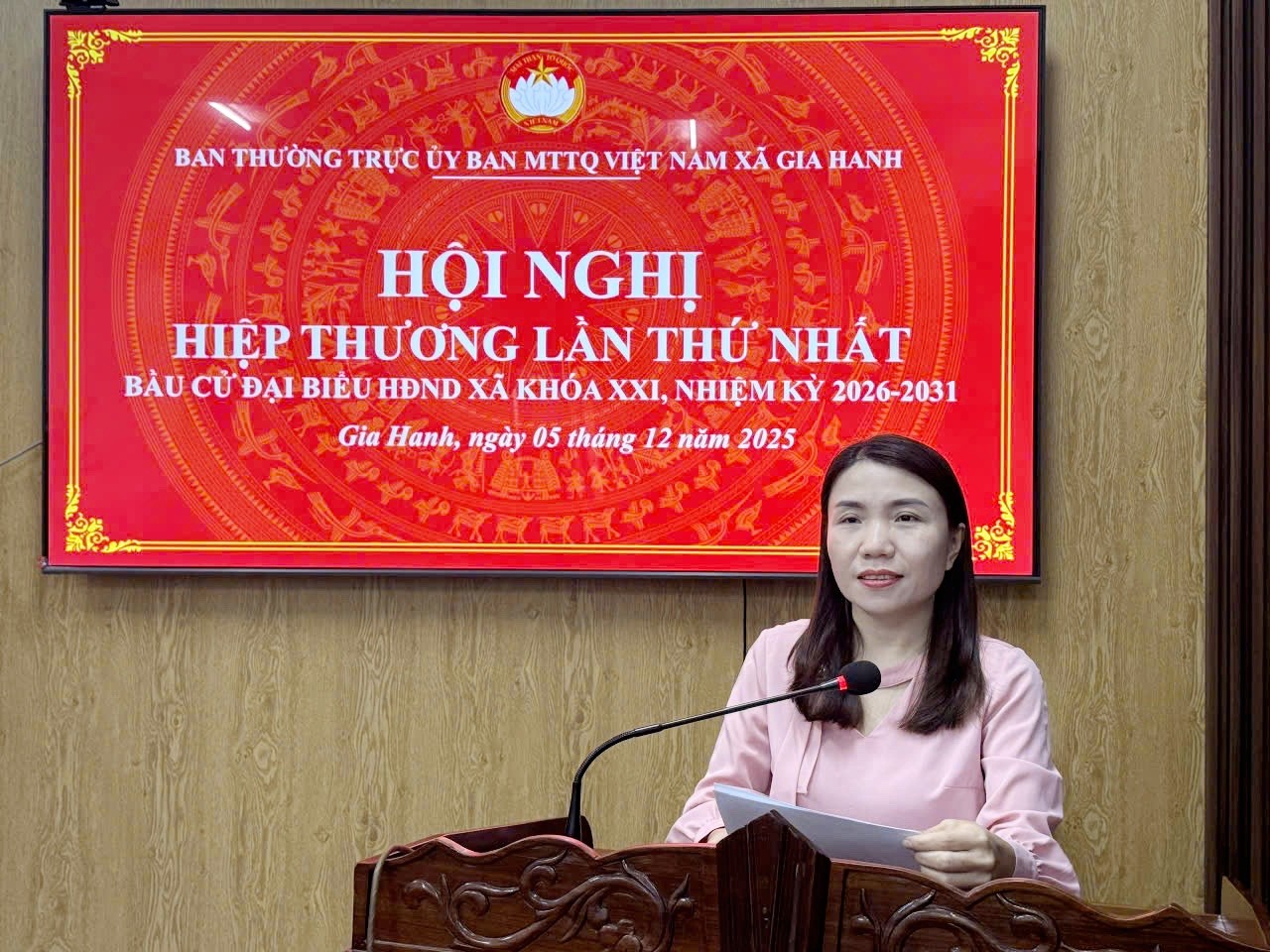 Hội nghị hiệp thương lần thứ nhất giới thiệu người ứng cử đại biểu HĐND xã Gia Hanh nhiệm kỳ 2026 – 2031