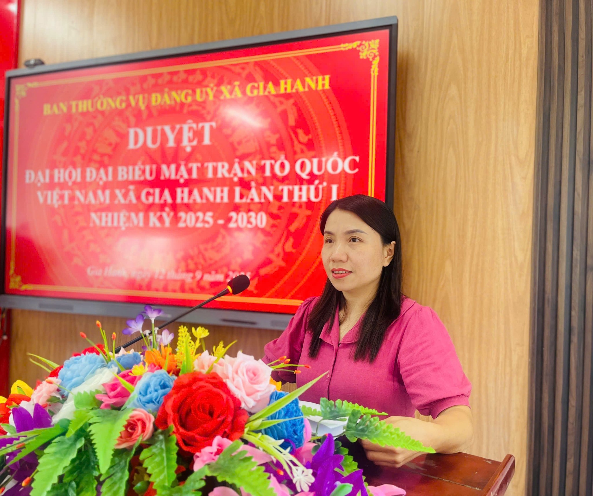 Đảng ủy xã Gia Hanh tổ chức duyệt nội dung Đại hội Mặt trận tổ quốc và các đoàn thể