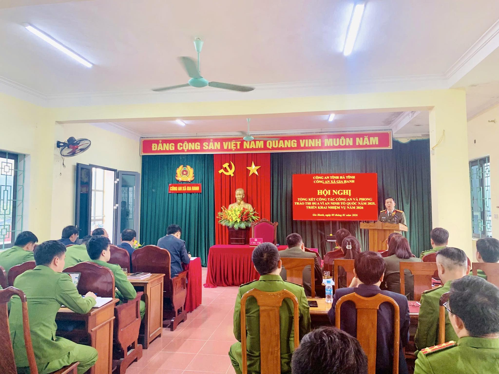 Công an xã Gia Hanh tổng kết công tác năm 2025, triển khai nhiệm vụ năm 2026