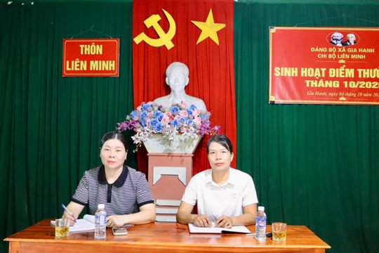 Sinh hoạt chi bộ điểm tại Chi bộ thôn Chiến Thắng và Chi bộ thôn Liên Minh