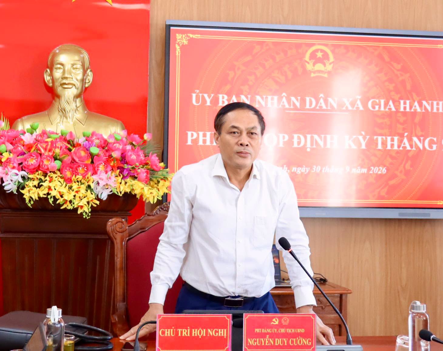 UBND xã Gia Hanh triển khai nhiệm vụ trọng tâm tháng 10