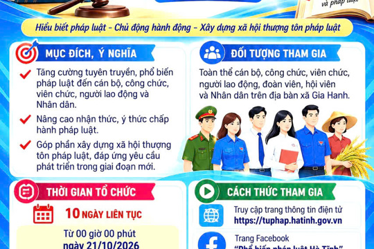 Xã Gia Hanh đẩy mạnh tuyên truyền, hưởng ứng Cuộc thi trực tuyến “Điểm hẹn pháp luật” năm 2026 