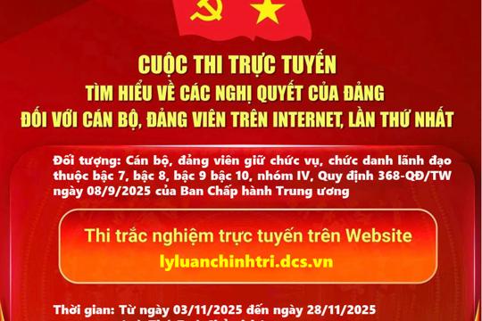 Cuộc thi trực tuyến tìm hiểu về các Nghị quyết của Đảng đối với cán bộ, đảng viên trên Internet, lần thứ nhất