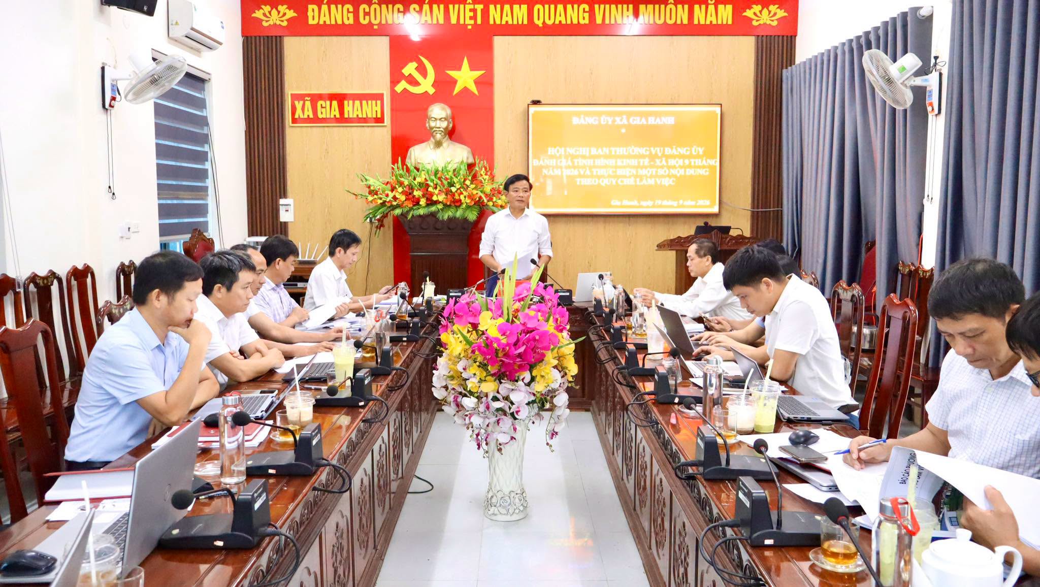 Ban Thường vụ Đảng ủy xã Gia Hanh đánh giá kết quả 9 tháng, triển khai nhiệm vụ những tháng cuối năm 2026