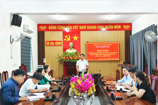 Công bố các quyết định giám sát đối với Chi bộ và đồng chí Bí thư Chi bộ các thôn Hồng Lam, Khánh Lộc, Đồng Hòa